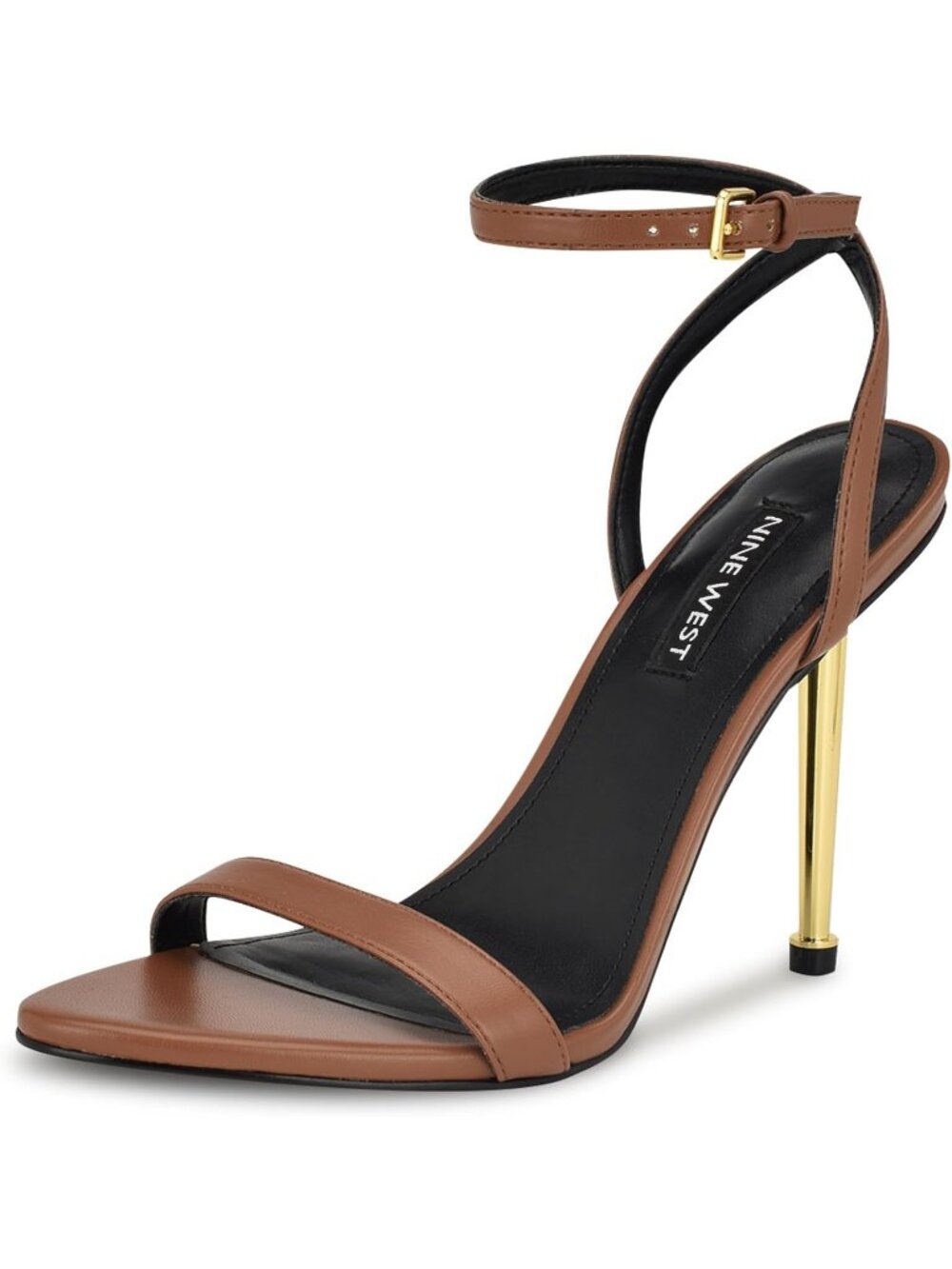 Women's Dark Pecan Open Toe Ankle Strap Reina Lightweight Heel Sandal Shoes